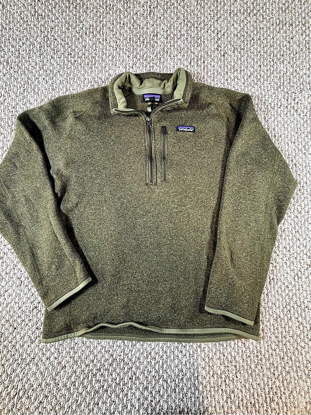 Patagonia Men's Better Sweater 1/4-Zip Green Fleece Pullover Large